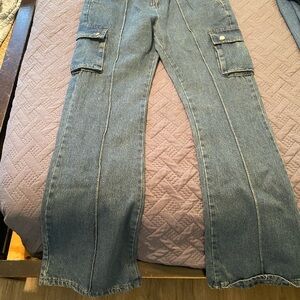 Zara Blue Cargo Women Jeans